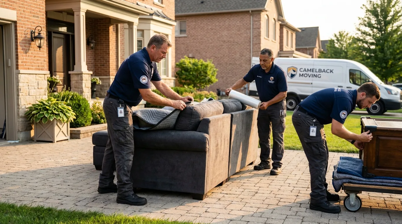 Large estate moving crew wrapping furniture in Bainbridge, GA